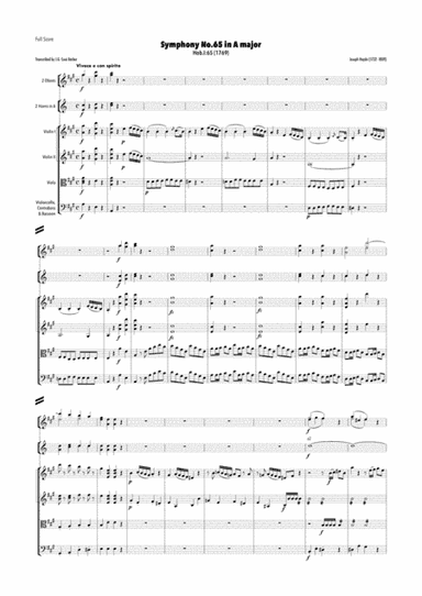 Haydn - Symphony No.65 in A major, Hob.I:65 (arr. J.G. Cucó Barber)