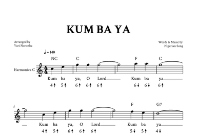 Kum Ba Ya - For Harmonica (C Major - Traditional) (arr. Yuri Noronha)