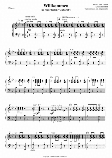 Willkommen (arr. Jan Angermüller)