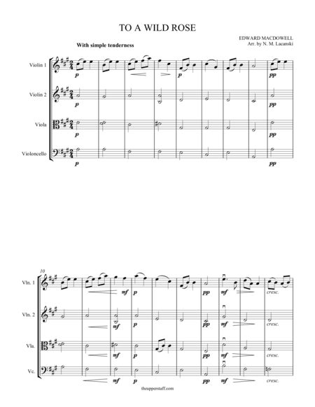 To A wild Rose (arr. Nick Lacanski)