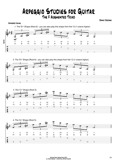 Arpeggio Studies for Guitar - The F Augmented Triad