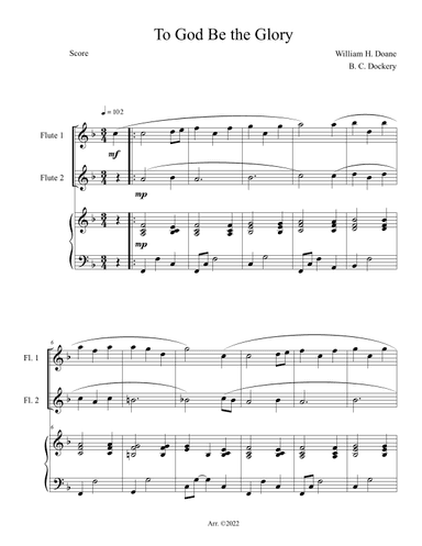 To God Be the Glory (Flute Duet with Piano Accompaniment) (arr. B. C. Dockery)