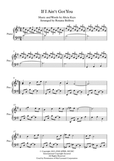 If I Ain't Got You (arr. Roxana Belibou)