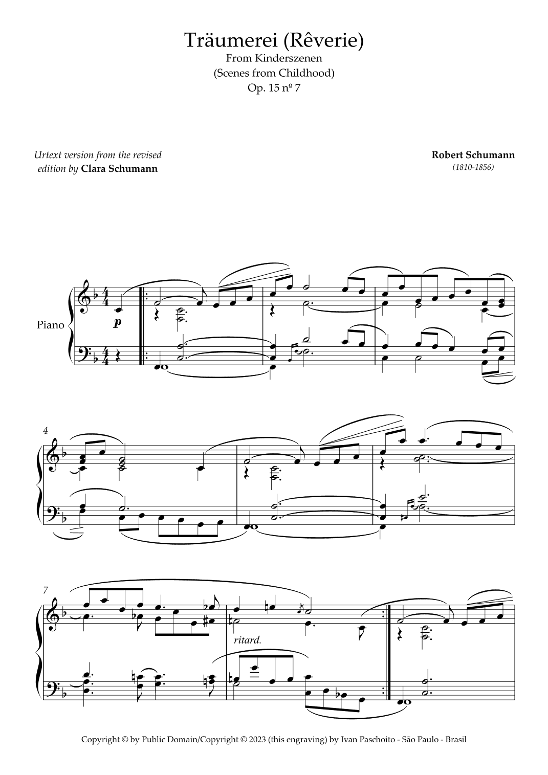 Träumerei (Rêverie) (arr. Clara Schumann)