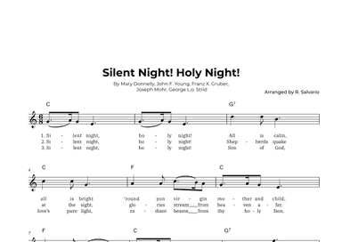 Silent Night! Holy Night! (Key of C Major) (arr. R. Salvario)