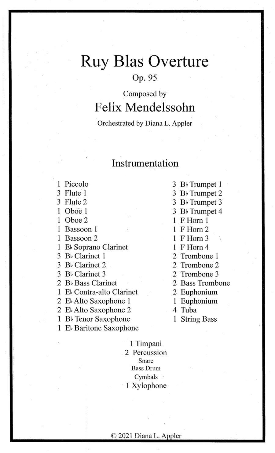 Ruy Blas Overture [Score only] (arr. Diana L. Appler)