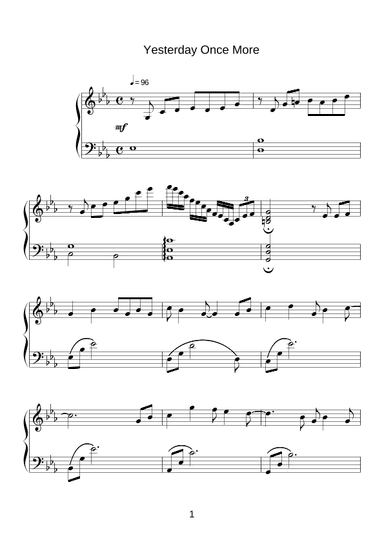 Yesterday Once More (arr. John Bettis)