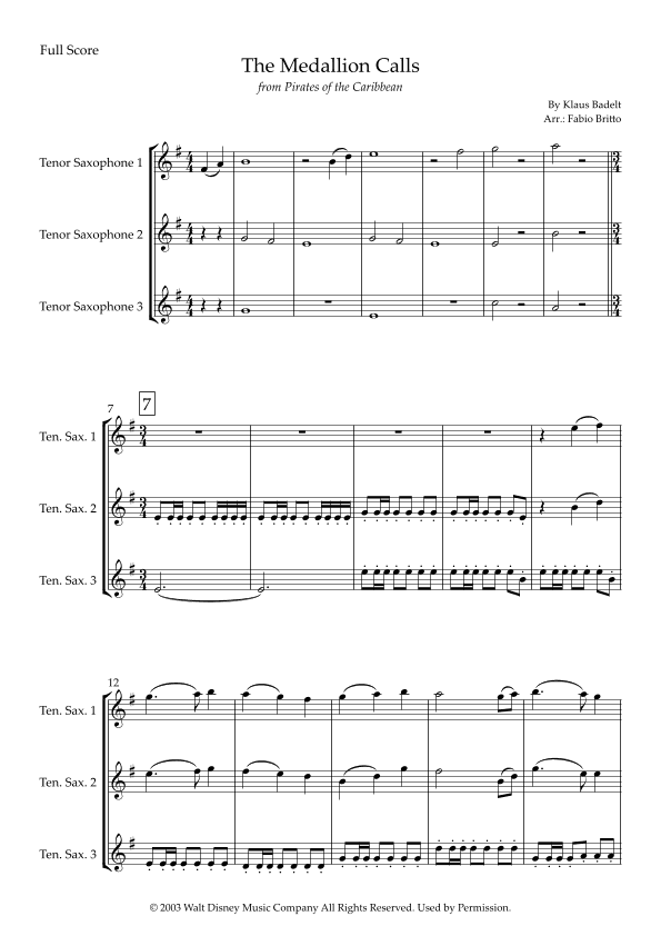 The Medallion Calls (arr. Fabio Britto)