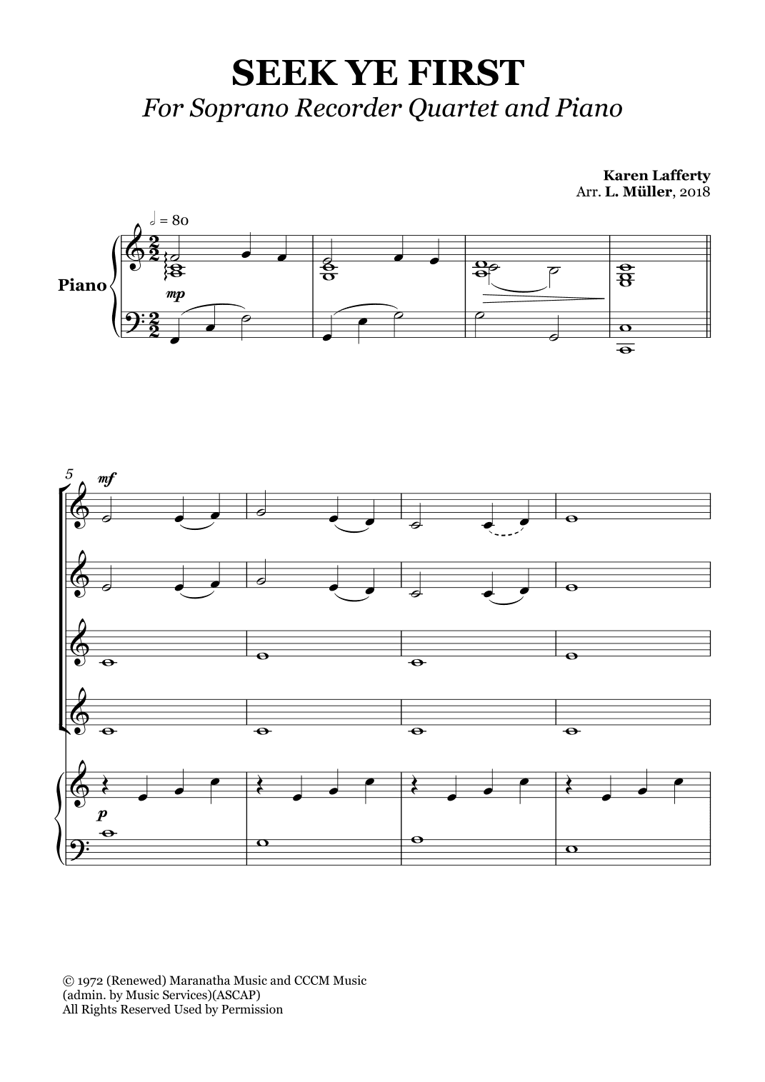 Seek Ye First (arr. L. Müller)
