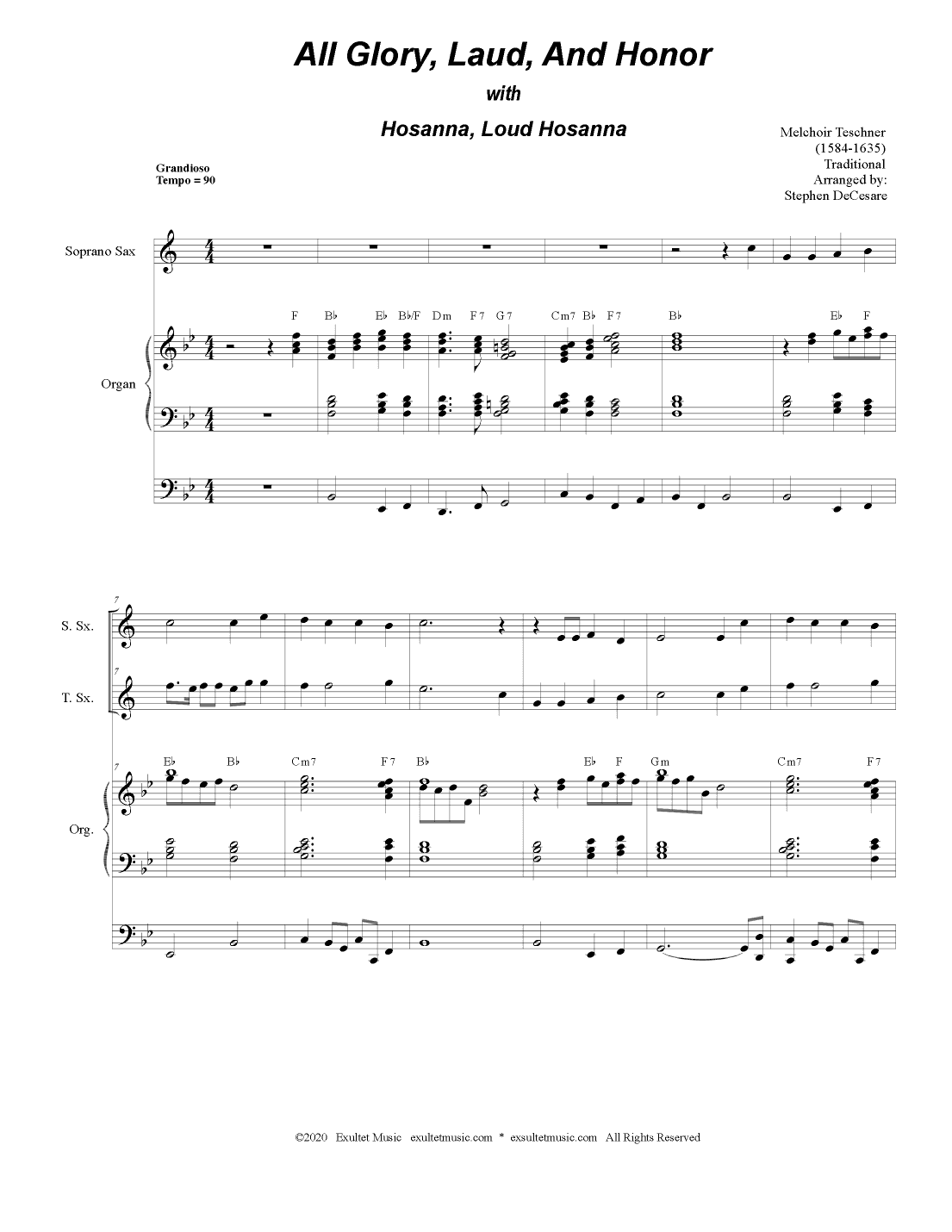 All Glory, Laud, And Honor (with "Hosanna, Loud Hosanna") (Duet for Soprano and Tenor Saxophone) (arr. Stephen DeCesare)