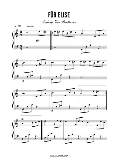 Ludwig Van Beethoven - Fur Elise (arr. Academia Unimusica)