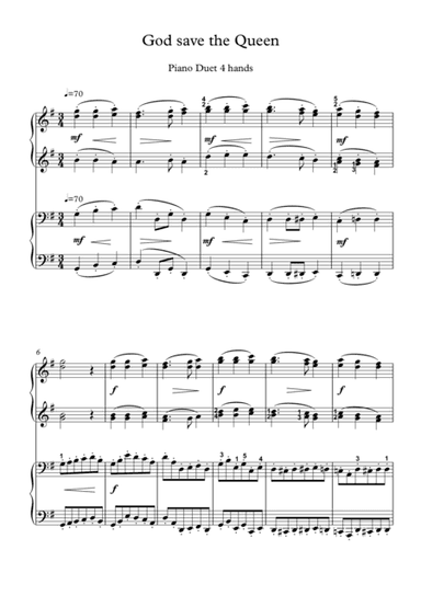 God Save The Queen (UK National Anthem) (arr. PianoSheetNow)