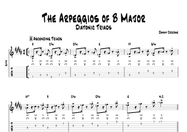 The Arpeggios of B Major (Diatonic Triads)