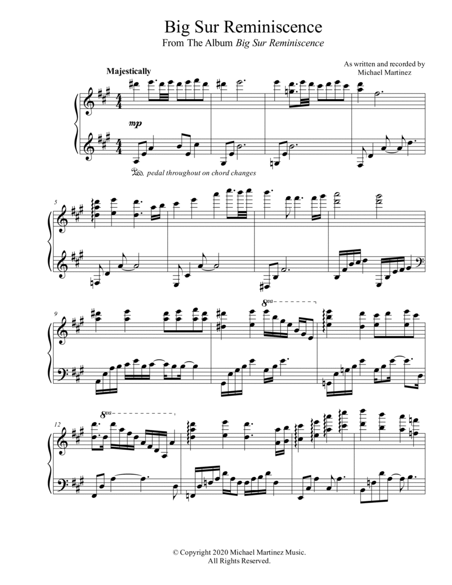 Big Sur Reminiscence - original piano solo