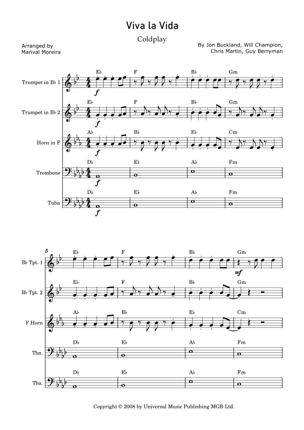 Viva La Vida (arr. Marival Moreira)