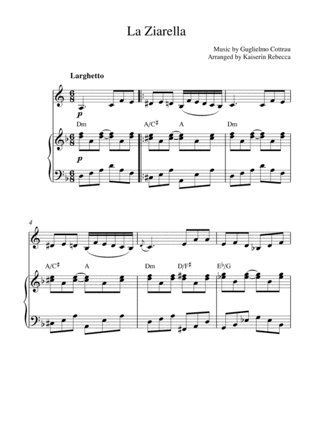 La Ziarella (horn in F solo and piano accompaniment) (arr. Kaiserin Rebecca)