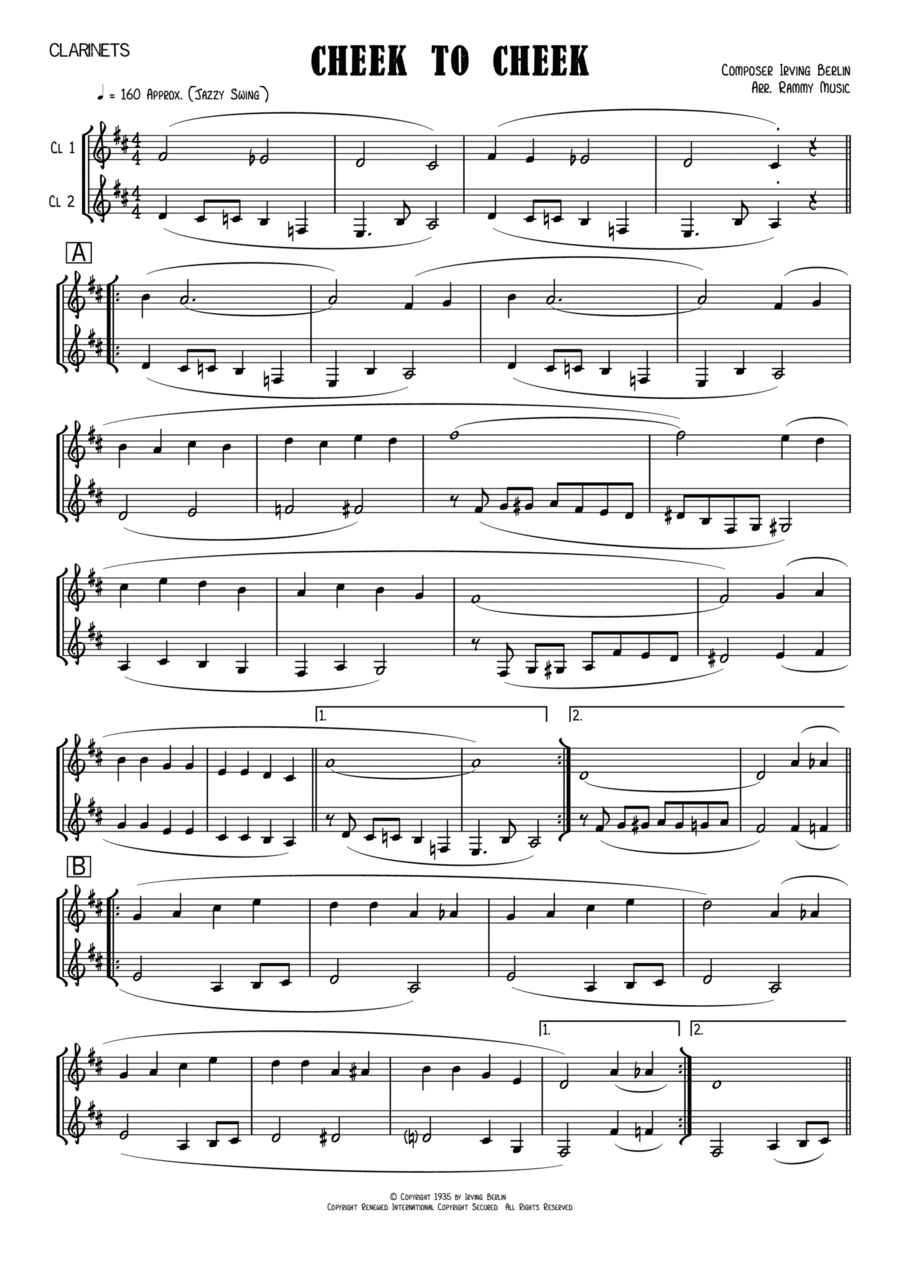 Cheek To Cheek (arr. Rammy Music)