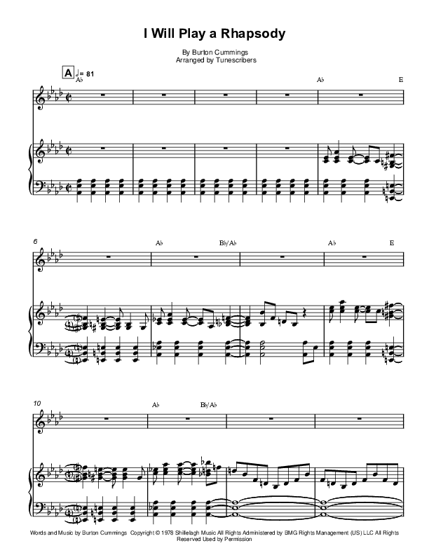 I Will Play a Rhapsody (arr. Tunescribers)