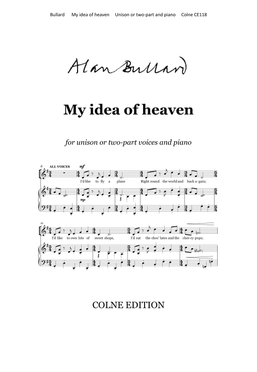 My idea of heaven (unison or two-part voices)