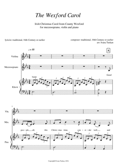 The Wexford Carol for mezzosopran, violin and piano (arr. Ivana Tuskan)