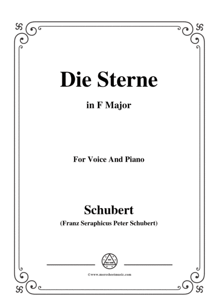 Schubert-Die Sterne,in F Major,for Voice&Piano (arr. MSM)