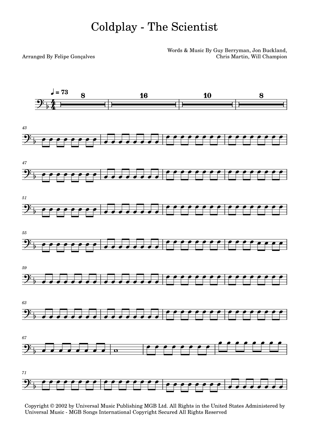 The Scientist (arr. Felipe Gonçalves)
