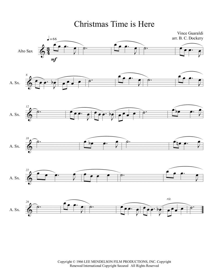 Christmas Time Is Here (arr. B. C. Dockery)