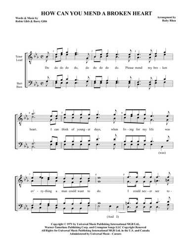 How Can You Mend A Broken Heart (arr. Ken Potter)