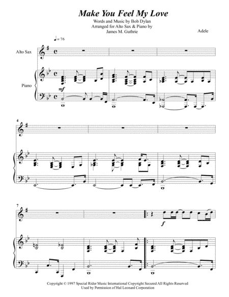 Make You Feel My Love (arr. James M. Guthrie)