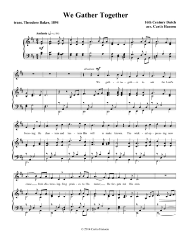 We Gather Together (SATB) (arr. Curtis Hanson)