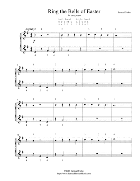 Ring the Bells of Easter - for very easy piano