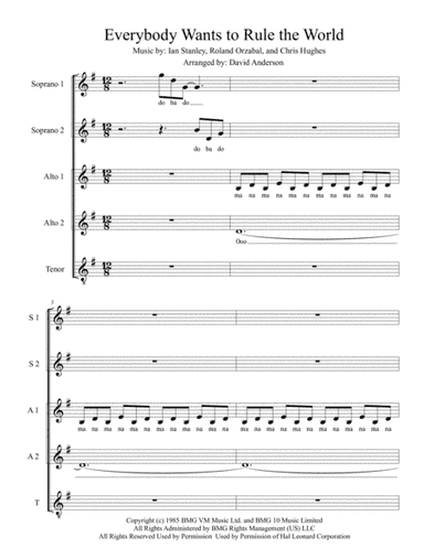 Everybody Wants To Rule The World (arr. Ghoti)