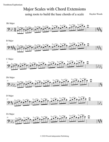 Major Scales with Chord Extensions (Trombone/Euphonium)