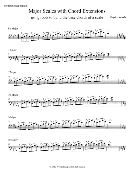 Major Scales with Chord Extensions (Trombone/Euphonium)