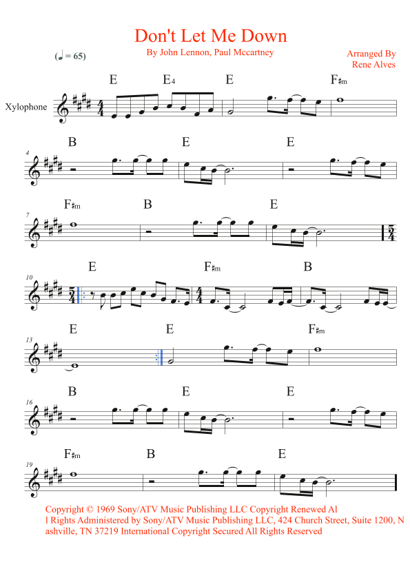 Don't Let Me Down (arr. Rene Alves)