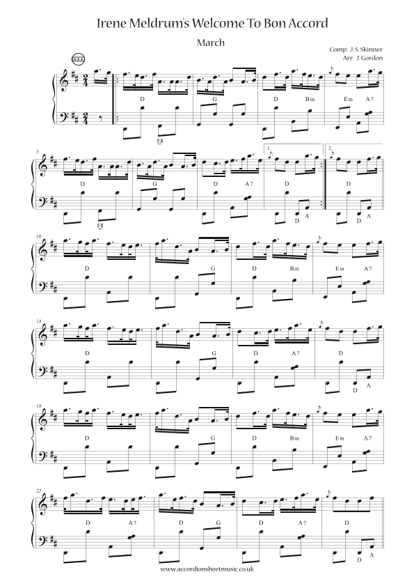 Irene Meldrum's Welcome To Bon Accord (arr. Julia Gordon)