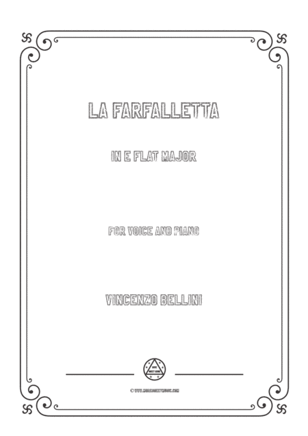 Bellini-La farfalletta in E flat Major,for voice and piano (arr. MSM)