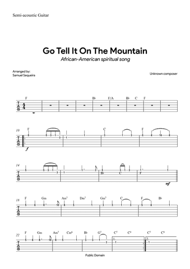 Go Tell It on the Mountain - with orchestral play along (arr. Samuel Sequeira)