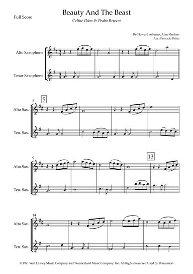 Beauty And The Beast (arr. Fernando Britto)