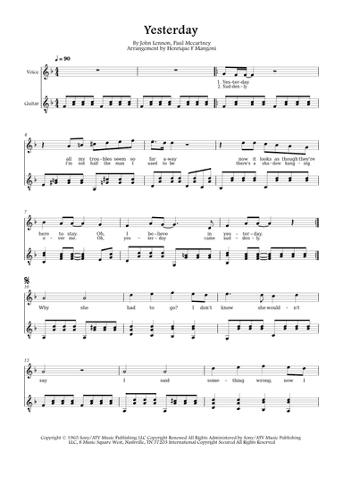 Yesterday (arr. Henrique F Mangoni)