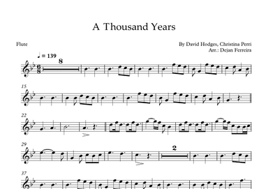 A Thousand Years (arr. Dejan Ferreira)
