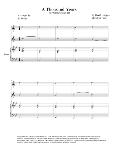 A Thousand Years (arr. Jo Araujo)