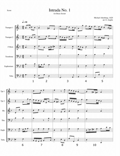 Renaissance Brass Music - Intrada 1 - Brass Sextet - Michael Altenburg (arr. Emmett Anglin)