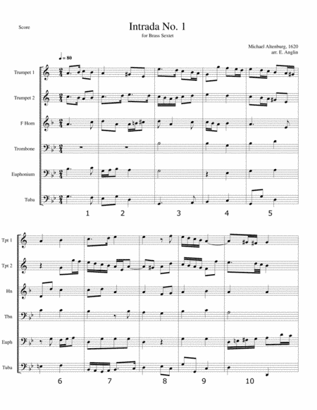 Renaissance Brass Music - Intrada 1 - Brass Sextet - Michael Altenburg (arr. Emmett Anglin)