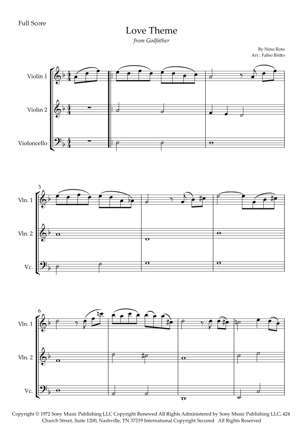 The Godfather (love Theme) (arr. Fabio Britto)