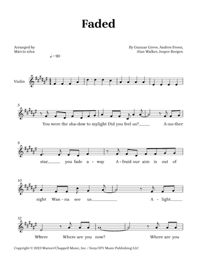 Faded (arr. Márcio Silva)