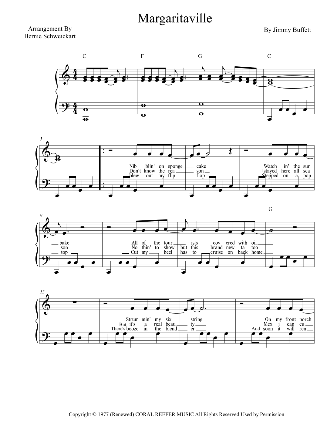 Margaritaville (arr. Bernie Schweickart)
