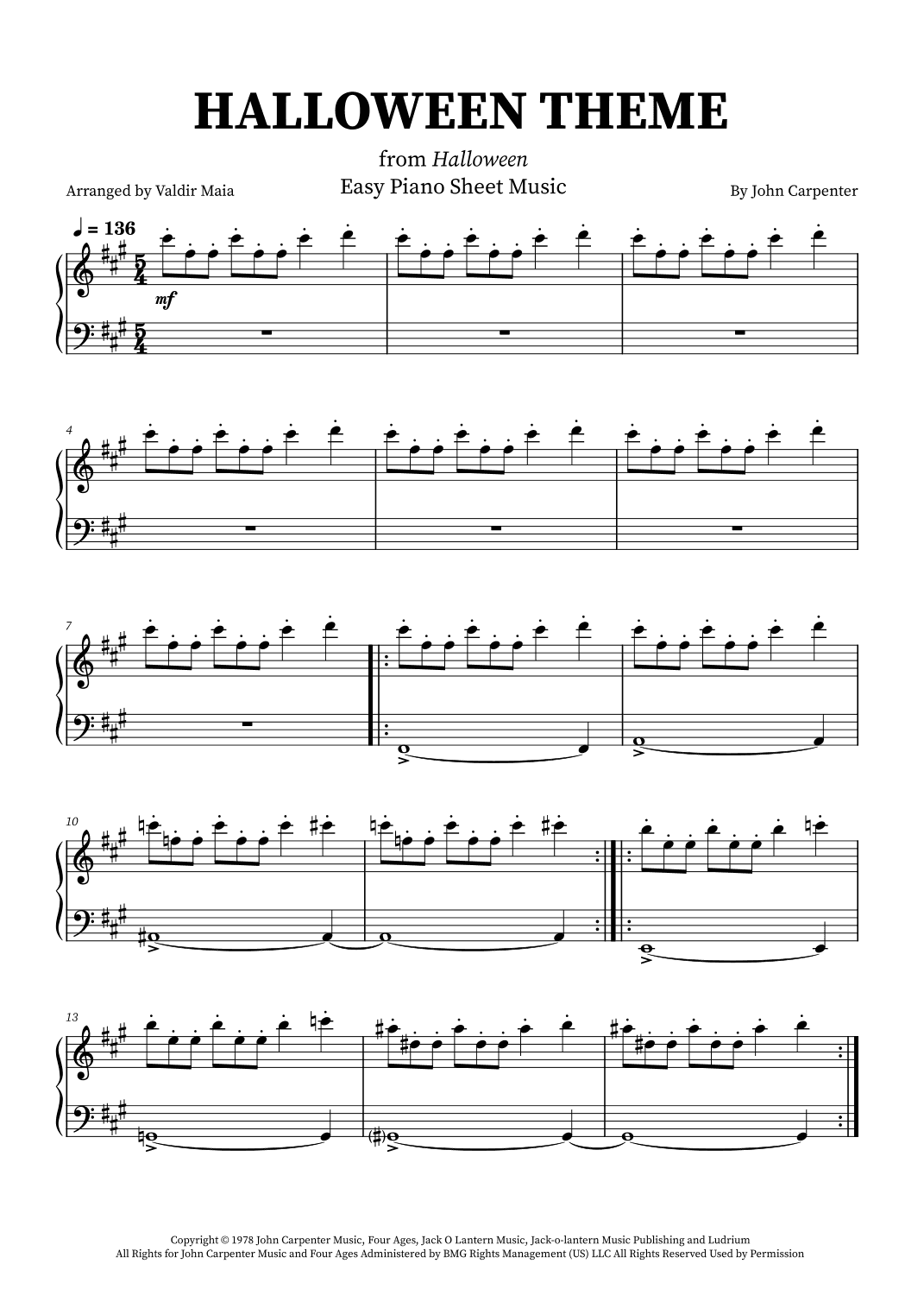 Halloween Theme (arr. Valdir Maia)