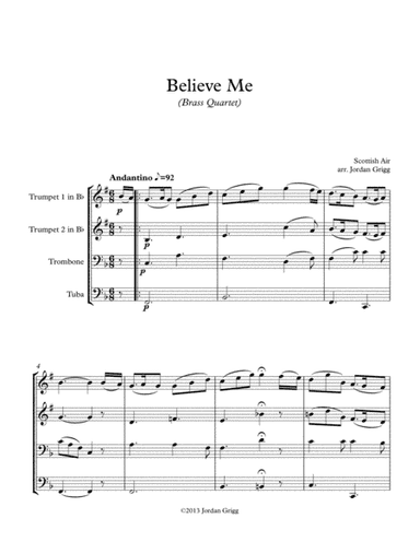 Believe Me (Brass Quartet) (arr. Jordan Grigg)