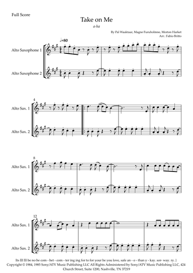 Take On Me (arr. Fabio Britto)